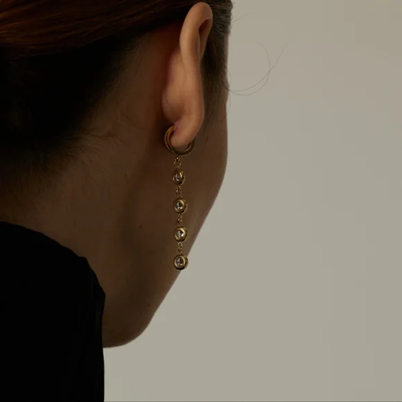Elegant Colourful Diamond Earrings - Picture 6 of 7